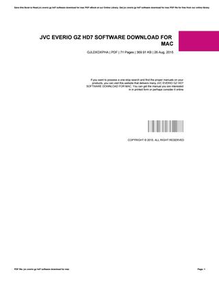 Jvc everio mediabrowser software download